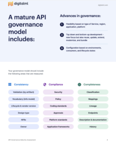 A preview page of the ignite Platform API governance product sheet